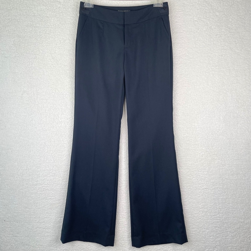 Banana Republic Jackson Fit Navy Blue Dress Pants Womens 0 Bootcut Mid Rise Work - Picture 2 of 13